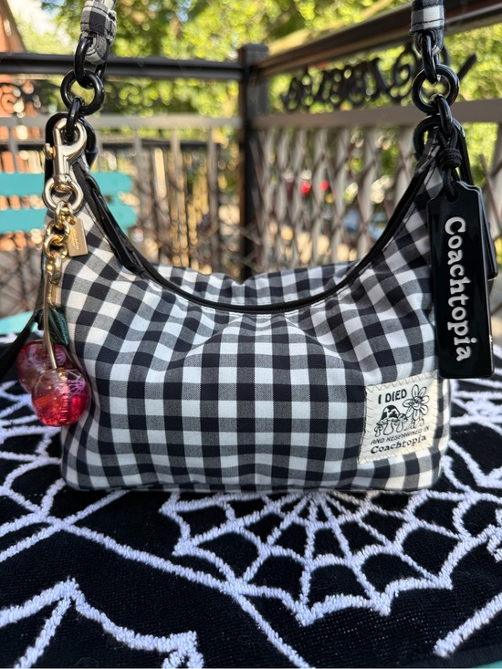 Coach Handbags - Coach Black & White Gingham Shoulder Bag